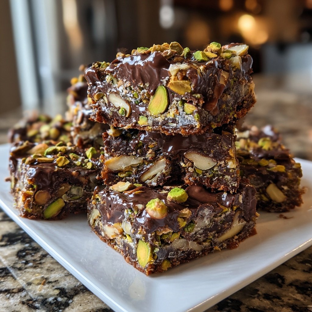 Chocolate Pistachio Almond Bars