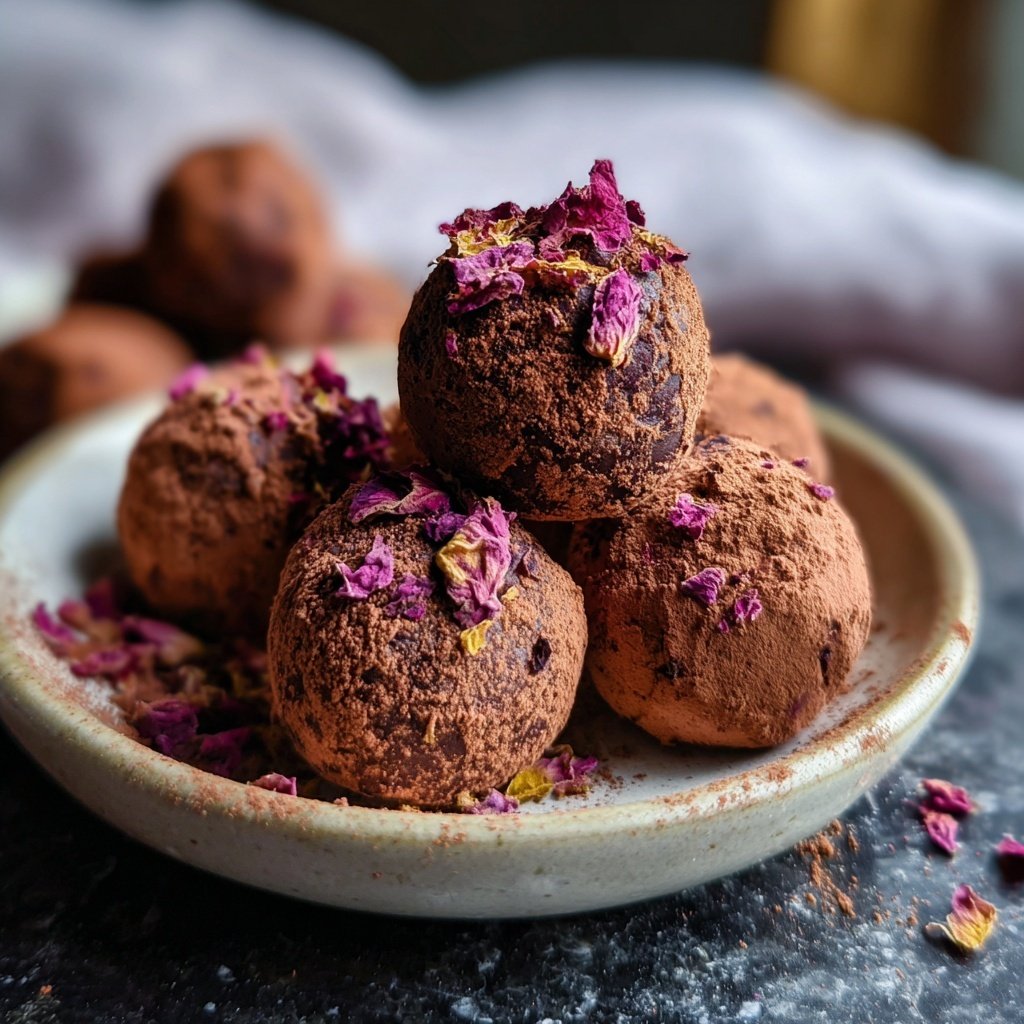 Rose Flavored Chocolate Truffles