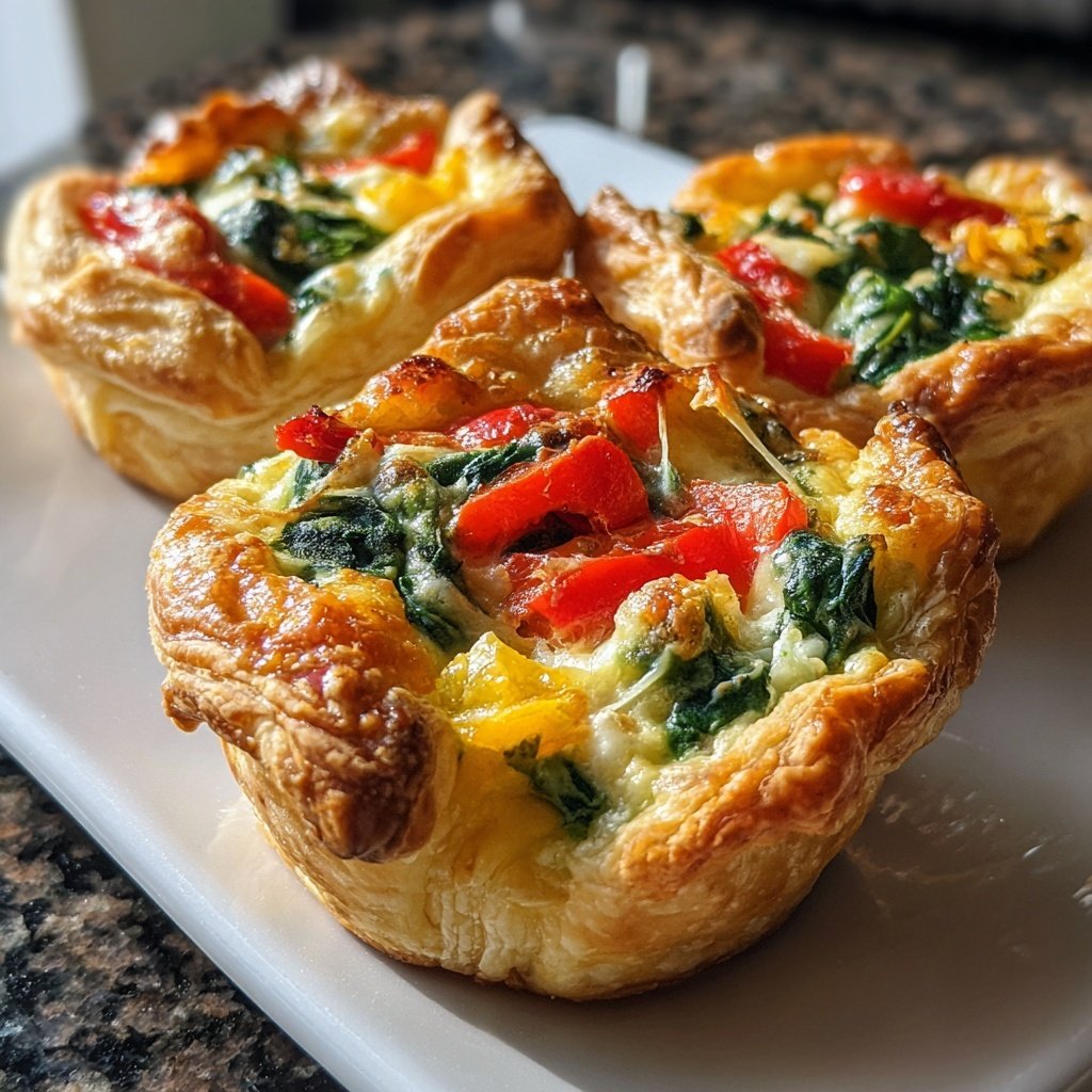 Super Bowl Party Food Veggie Puff Pastry Cups