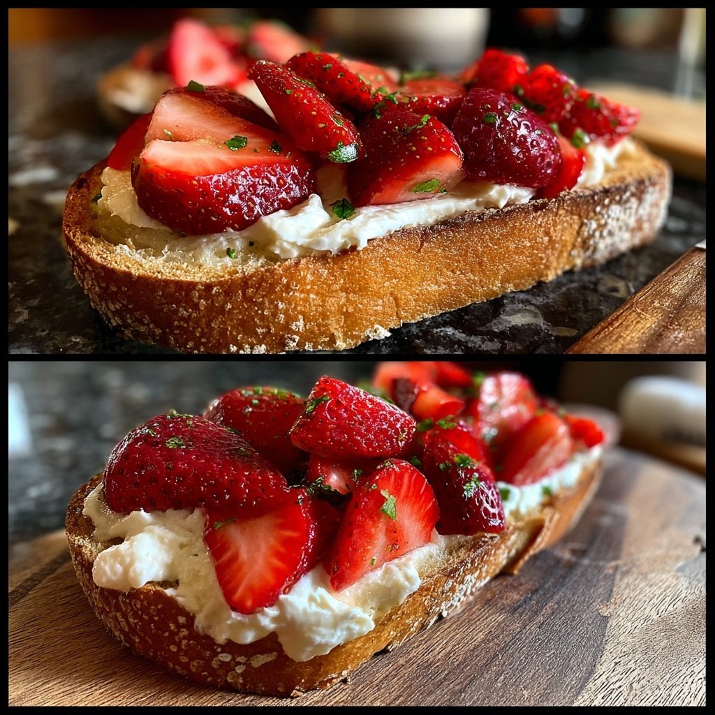 Bruschetta with Strawberries and Cream Cheese