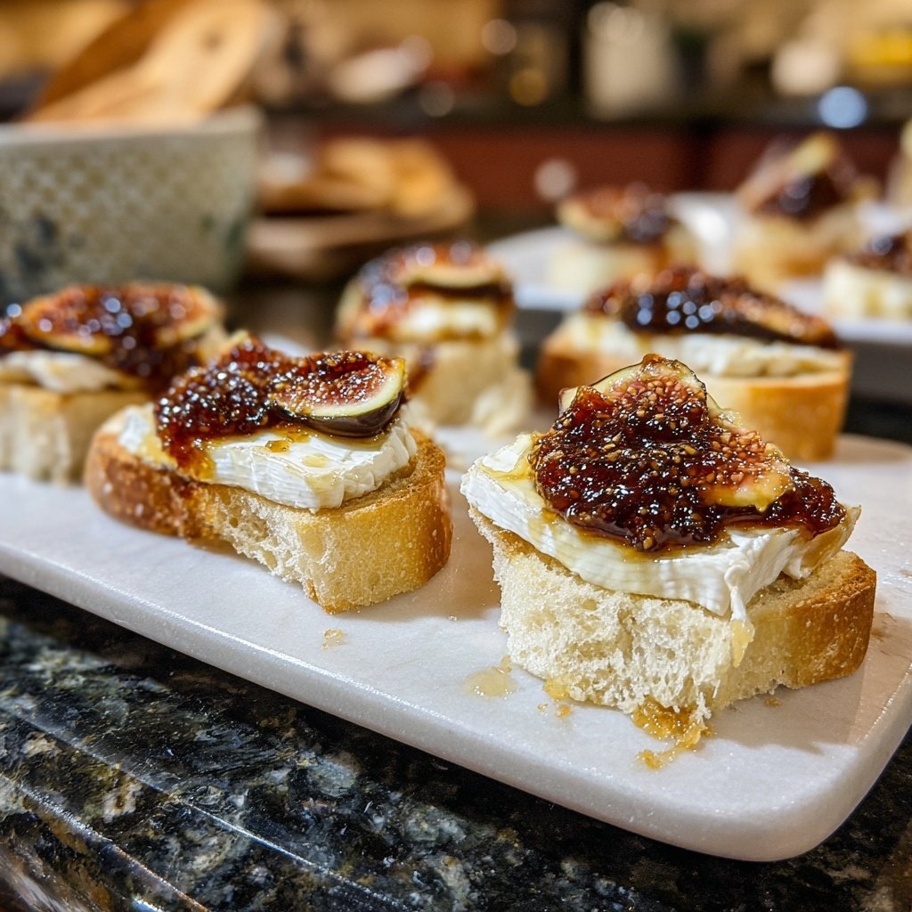 Canapés with Fig Jam and Brie