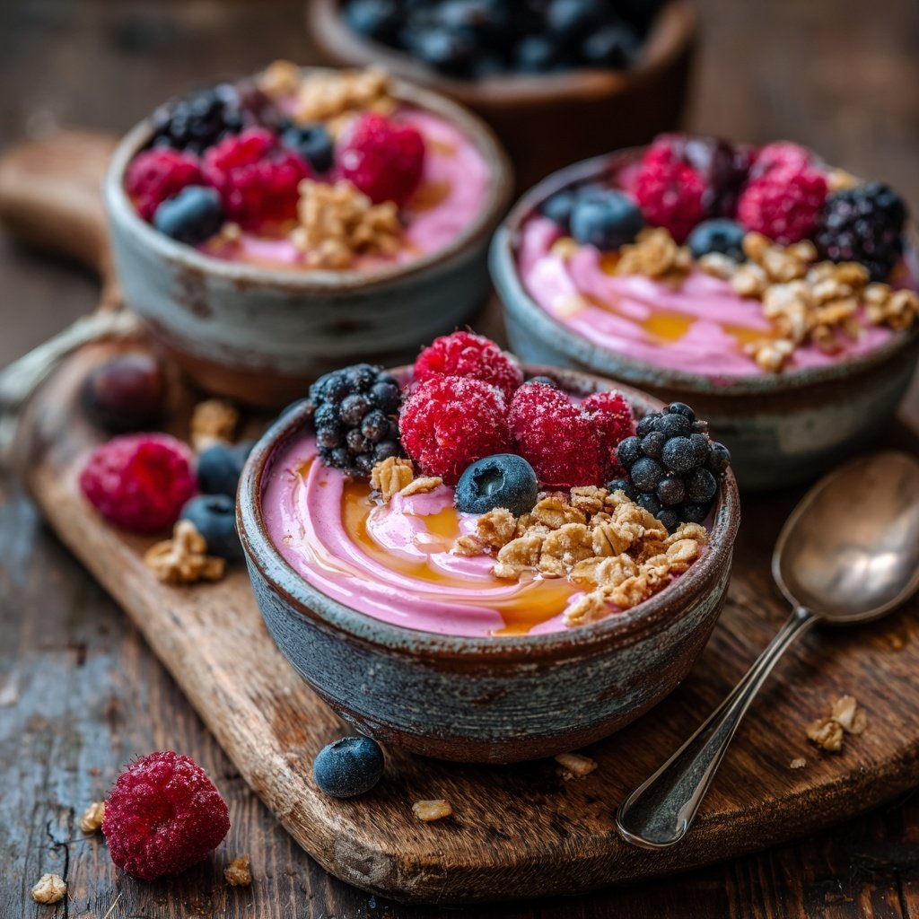 Valentine Breakfast Raspberry Yogurt Bowls