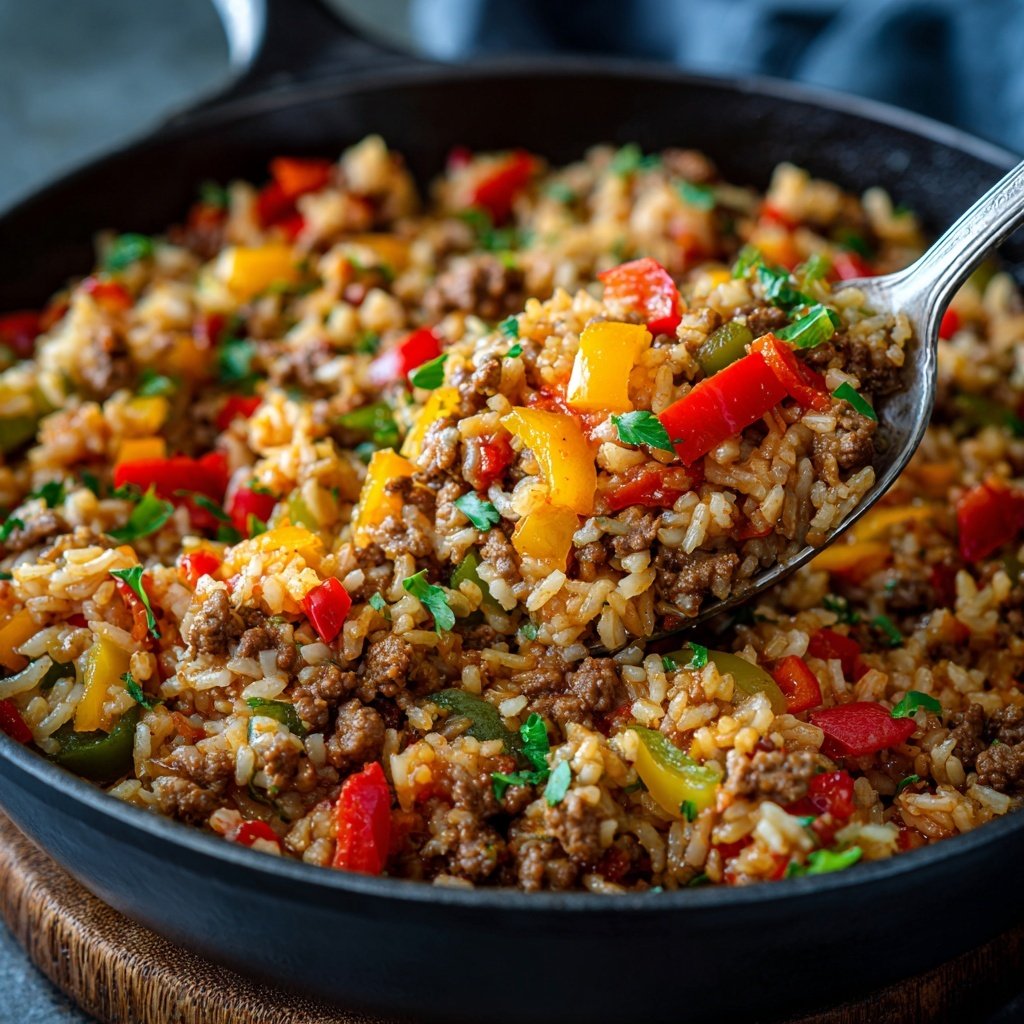 One Pan Ground Beef And Rice