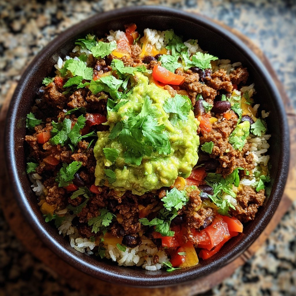 High Protein Beef Burrito Bowl