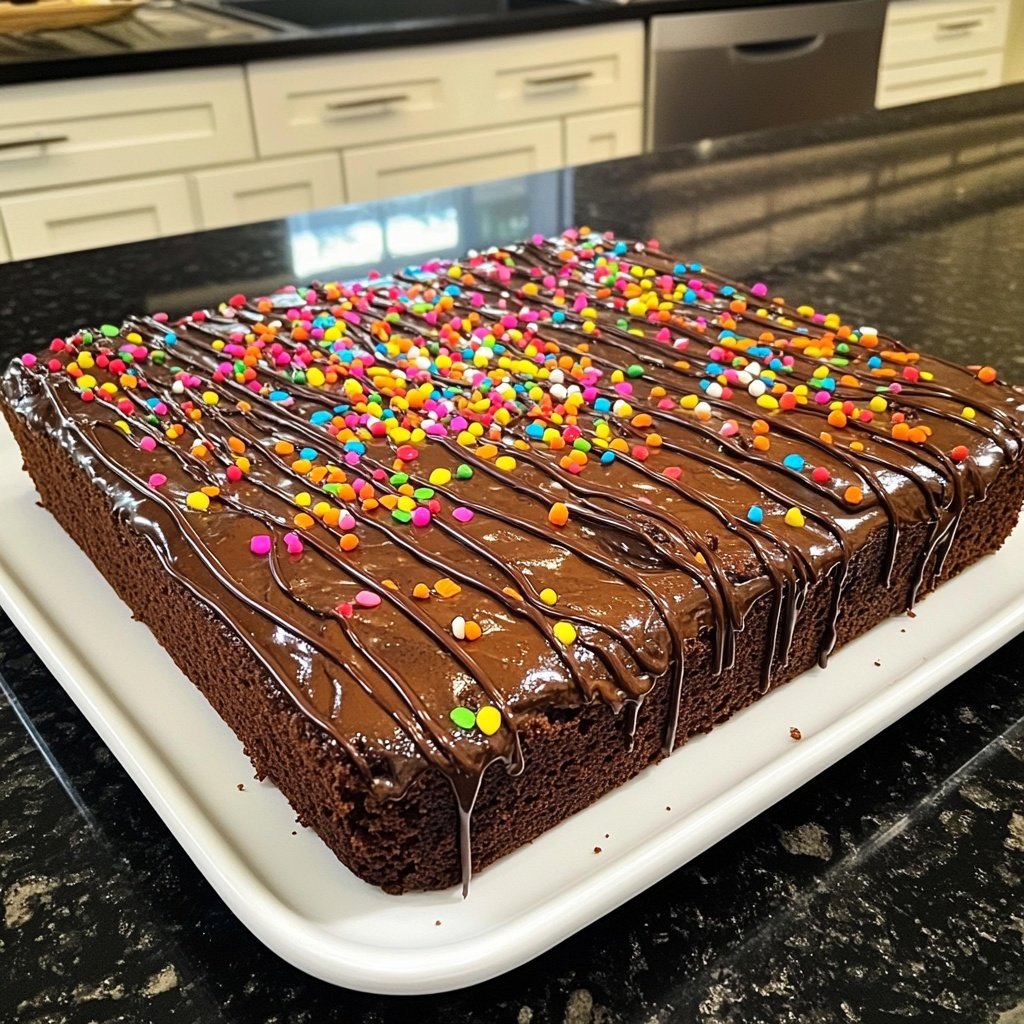 Super Bowl Dessert Chocolate Sheet Cake